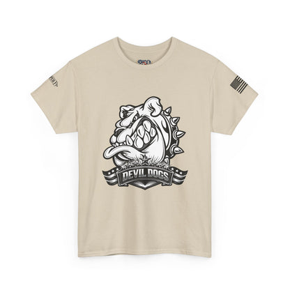 Devil Dog Bulldog Tee — 'Doesn’t Bark, It Bites' Heavyweight Cotton Shirt