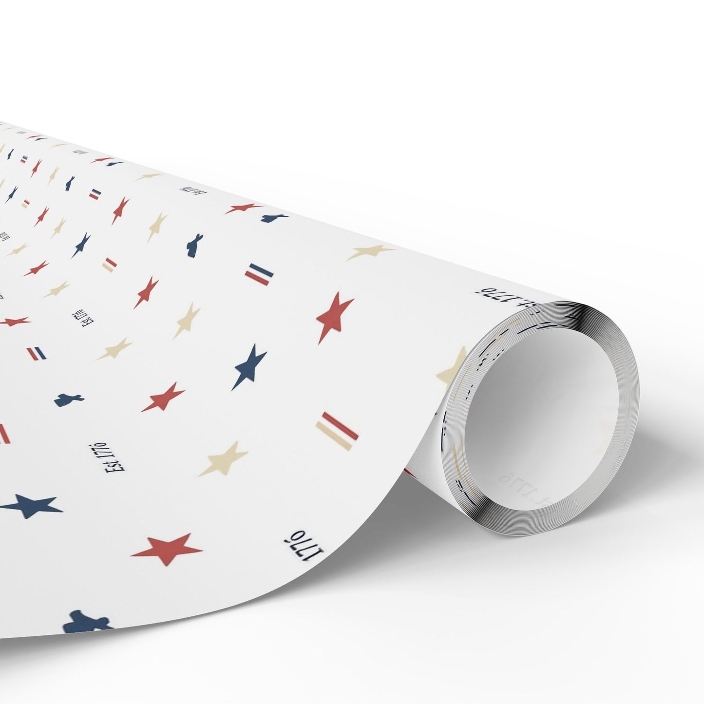 Patriotic Star & Stripe Wrapping Paper — Red White Blue Gift Wrap for Veterans Day, 4th of July, Memorial Gifts