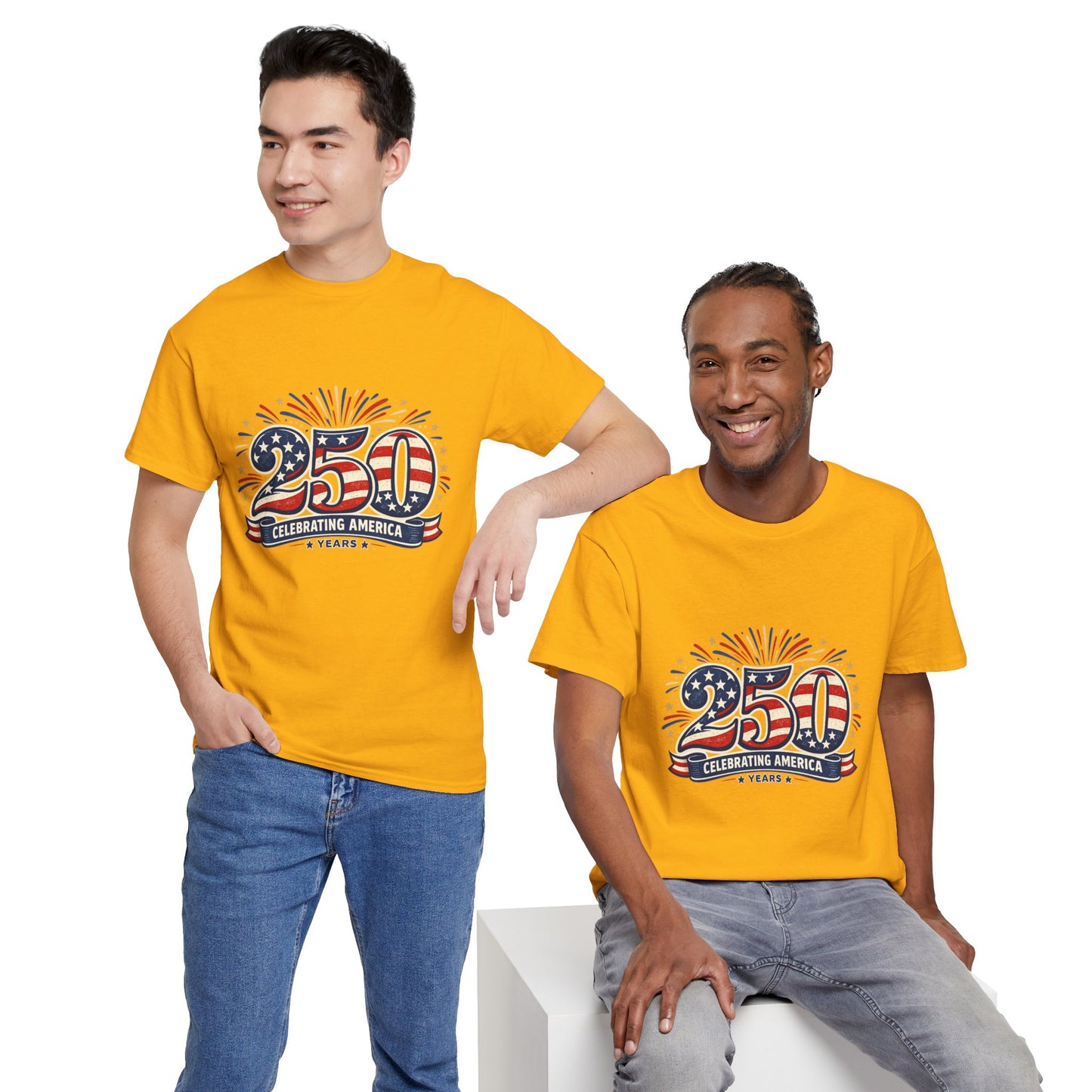 America 250 Patriotic T-Shirt — 250 Red White & Blue Celebration Tee