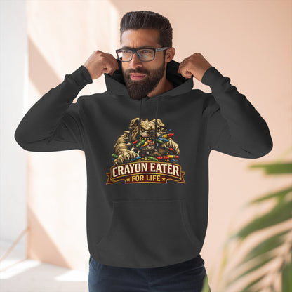 Crayon Eater for Life Bulldog Hoodie — Honor Courage Commitment Military Humor