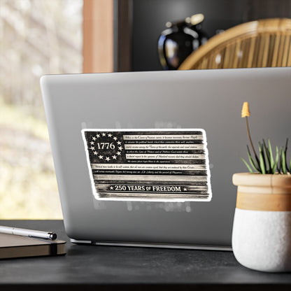 1776 Distressed Flag Vinyl Decal — Vintage Patriotic Kiss-Cut Sticker