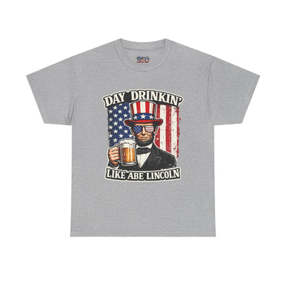 Day Drinking with Abe Lincoln Patriotic T-Shirt - 250th limited series