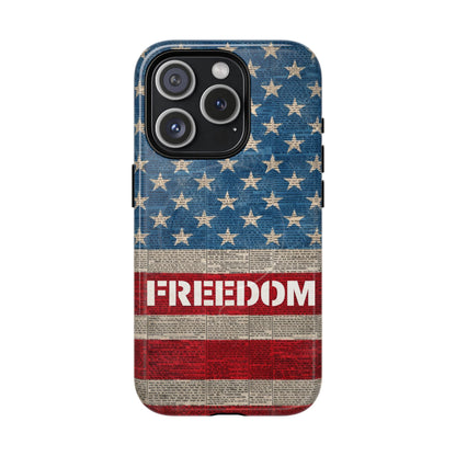 Freedom American Flag iPhone Case — Tough Magnetic Protective Case