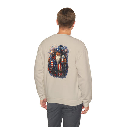 Patriotic Wizard and wizarding Crewneck Sweatshirt — "Freedom Isn’t Inherited, It’s Summoned"