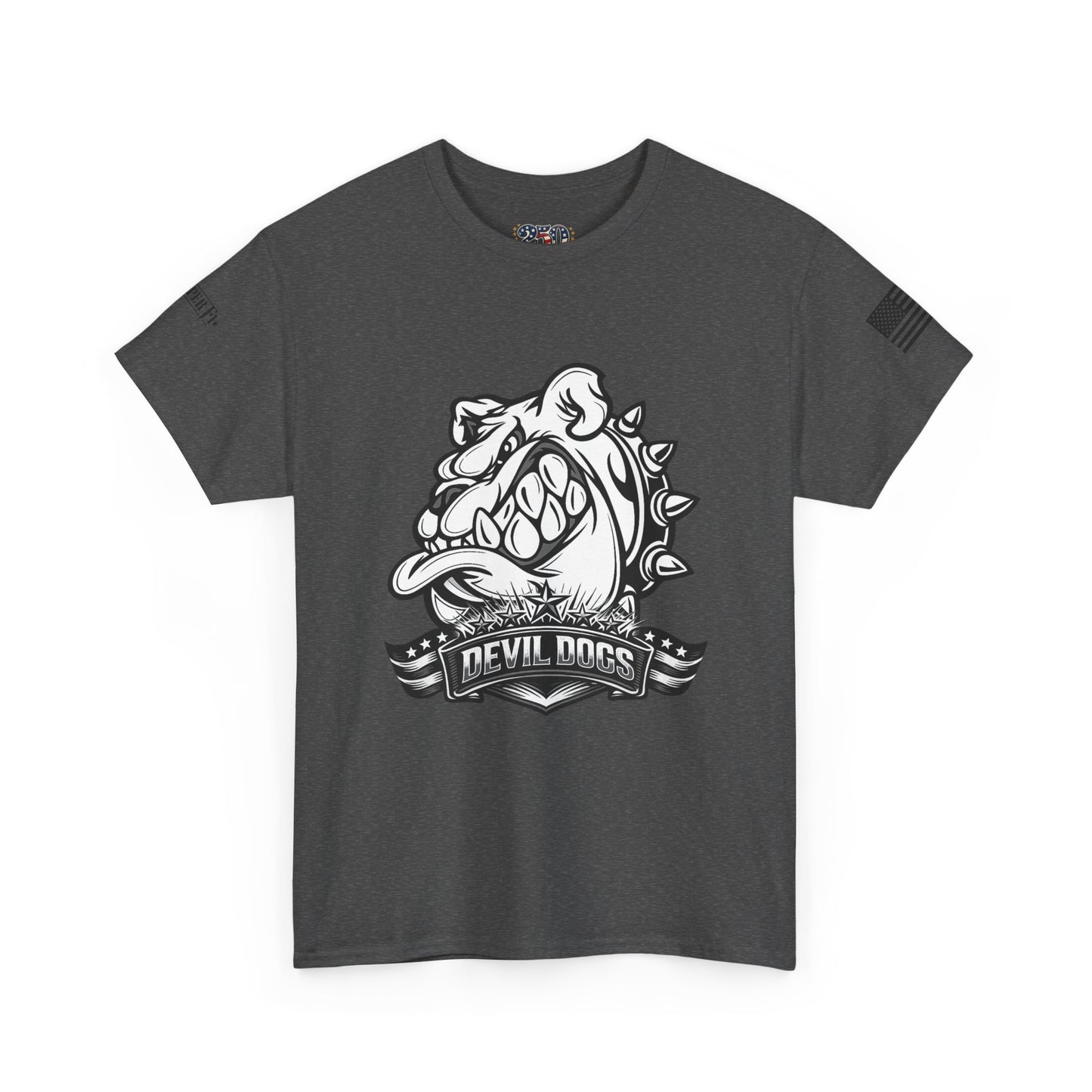 Devil Dog Bulldog Tee — 'Doesn’t Bark, It Bites' Heavyweight Cotton Shirt