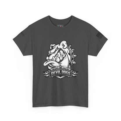 Devil Dog Bulldog Tee — 'Doesn’t Bark, It Bites' Heavyweight Cotton Shirt