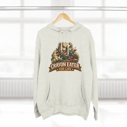 Crayon Eater for Life Bulldog Hoodie — Honor Courage Commitment Military Humor