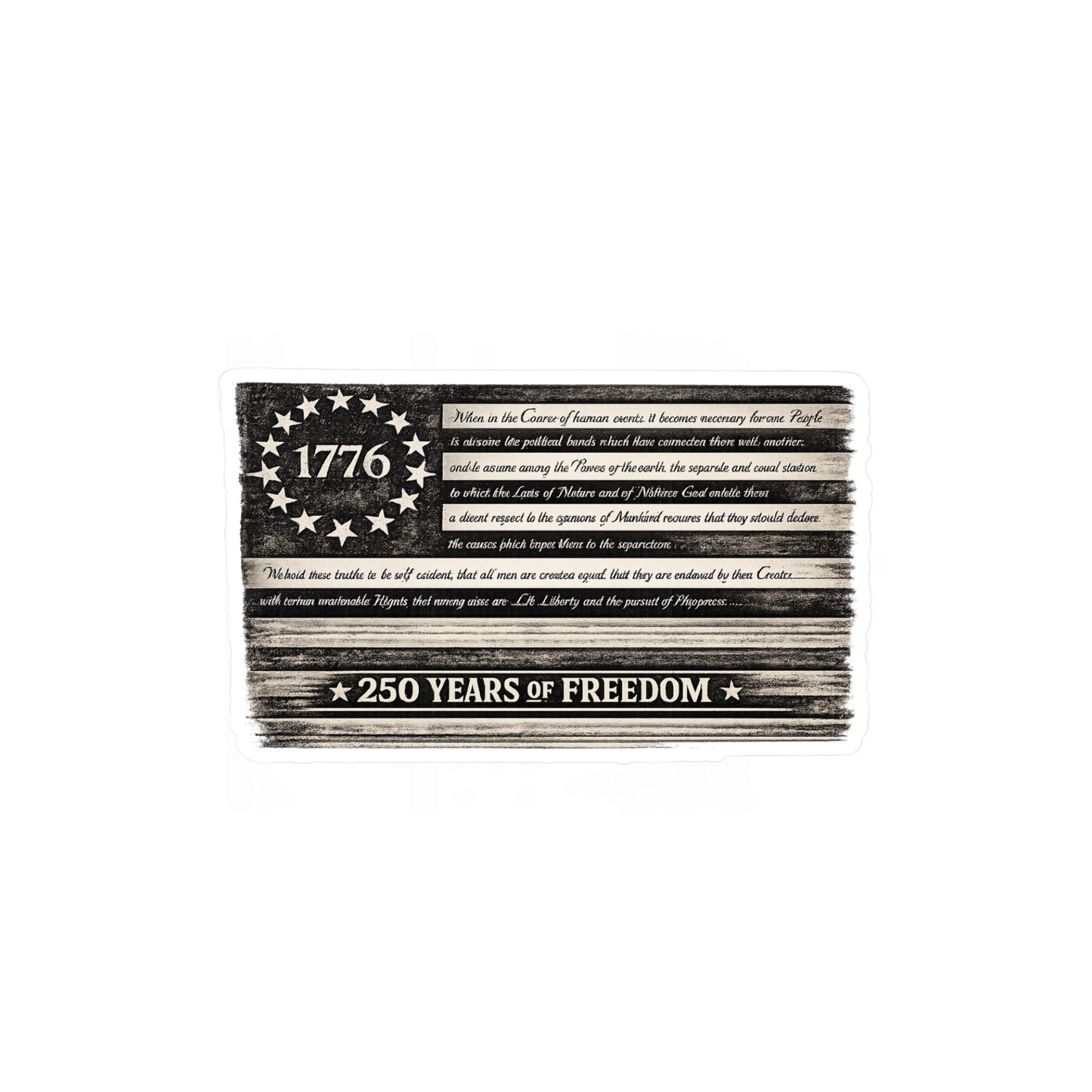 1776 Distressed Flag Vinyl Decal — Vintage Patriotic Kiss-Cut Sticker