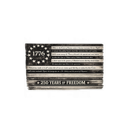 1776 Distressed Flag Vinyl Decal — Vintage Patriotic Kiss-Cut Sticker