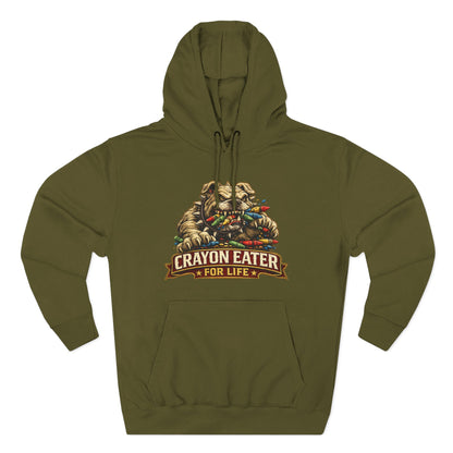 Crayon Eater for Life Bulldog Hoodie — Honor Courage Commitment Military Humor
