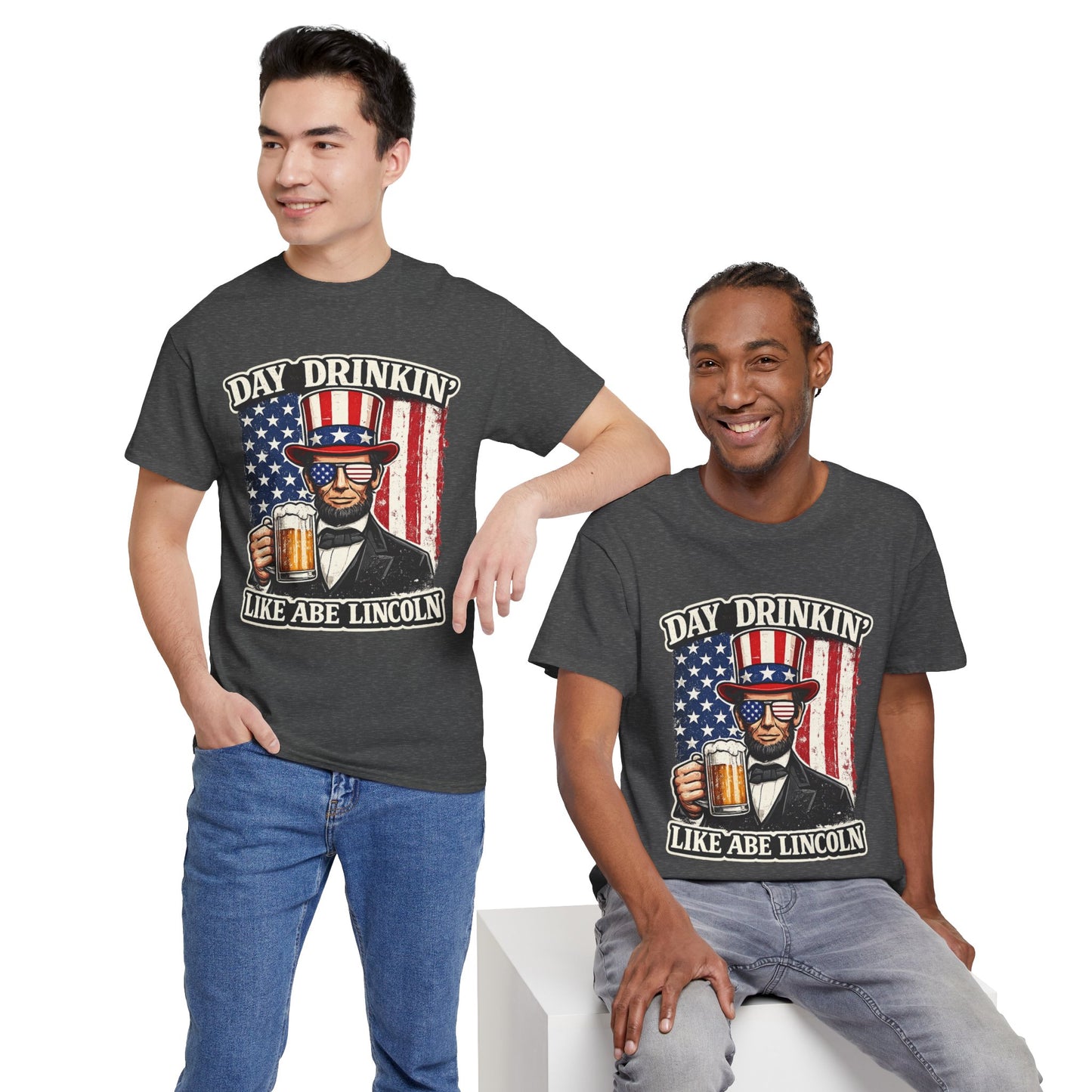 Day Drinking with Abe Lincoln Patriotic T-Shirt - 250th limited series