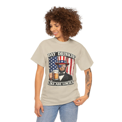 Day Drinking with Abe Lincoln Patriotic T-Shirt - 250th limited series