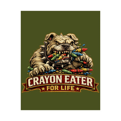 Devil Dog Matte Poster — "Crayon Eater For Life" Bulldog Art Print