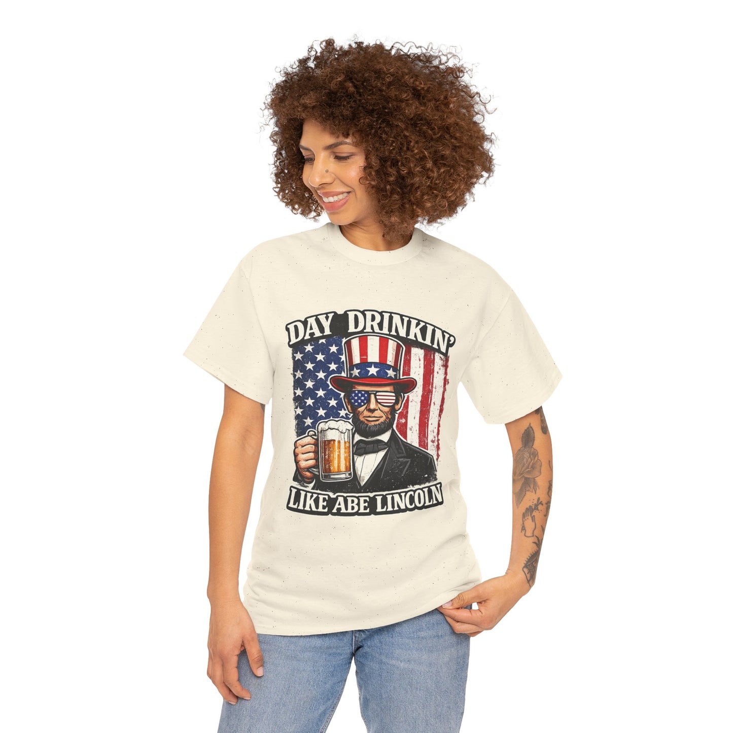 Day Drinking with Abe Lincoln Patriotic T-Shirt - 250th limited series
