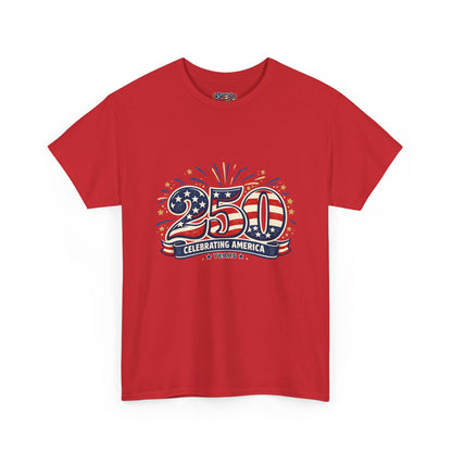 America 250 Patriotic T-Shirt — 250 Red White & Blue Celebration Tee