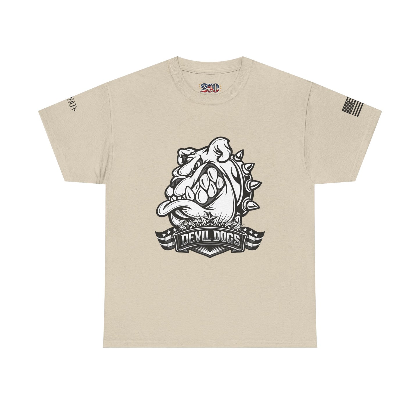 Devil Dog Bulldog Tee — 'Doesn’t Bark, It Bites' Heavyweight Cotton Shirt