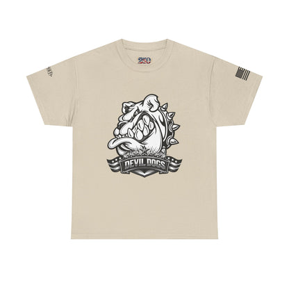 Devil Dog Bulldog Tee — 'Doesn’t Bark, It Bites' Heavyweight Cotton Shirt