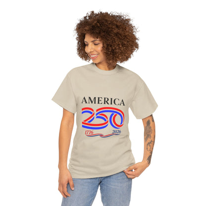 America 250 Anniversary Tee over ‘1776–2026' Patriotic Chest Print - 250th Limited Series