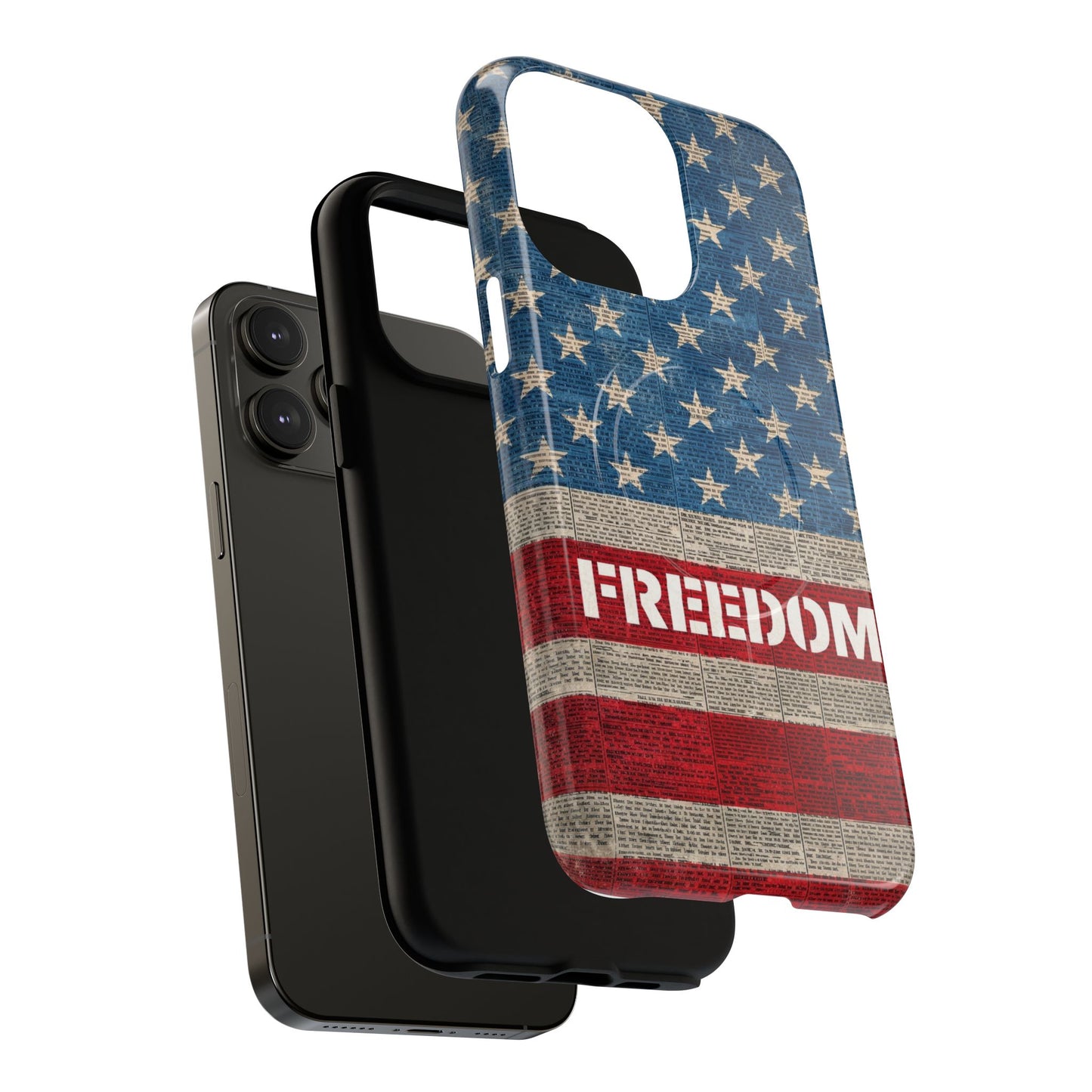 Freedom American Flag iPhone Case — Tough Magnetic Protective Case