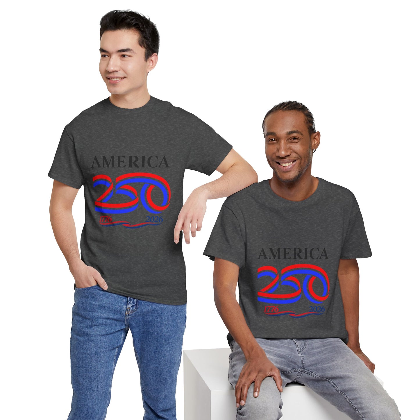America 250 Anniversary Tee over ‘1776–2026' Patriotic Chest Print - 250th Limited Series