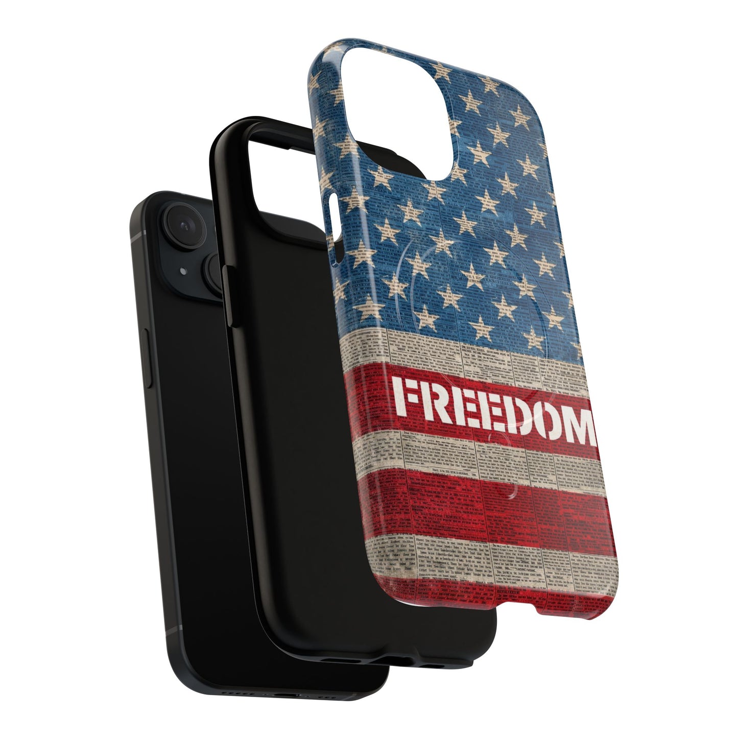 Freedom American Flag iPhone Case — Tough Magnetic Protective Case