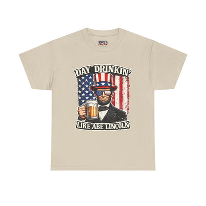 Day Drinking with Abe Lincoln Patriotic T-Shirt - 250th limited series