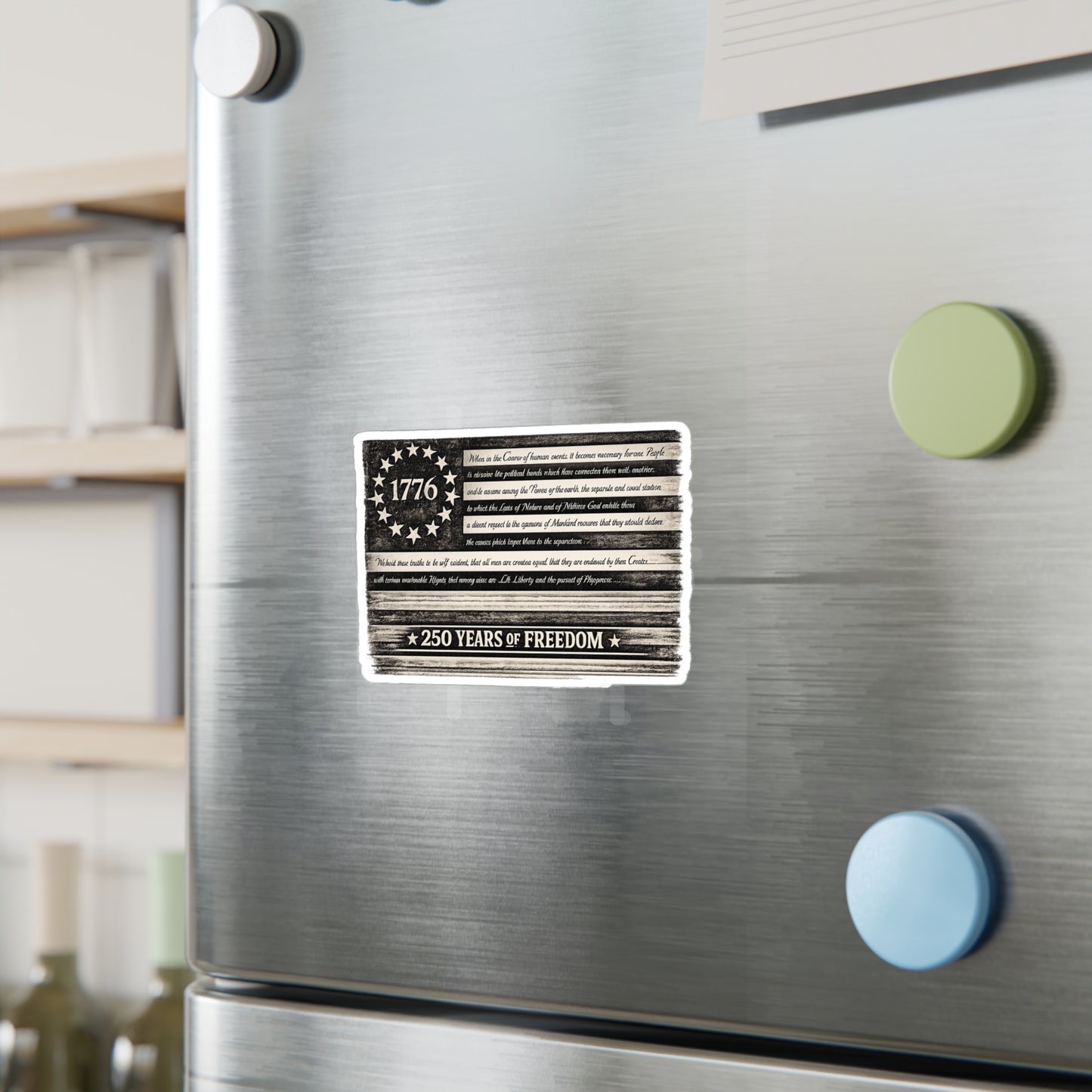 1776 Distressed Flag Vinyl Decal — Vintage Patriotic Kiss-Cut Sticker