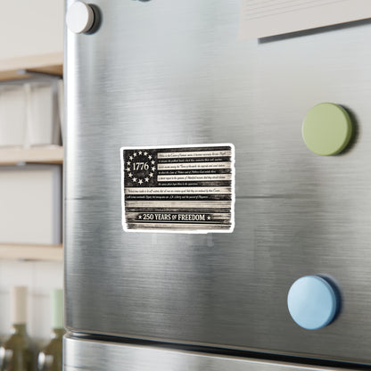 1776 Distressed Flag Vinyl Decal — Vintage Patriotic Kiss-Cut Sticker
