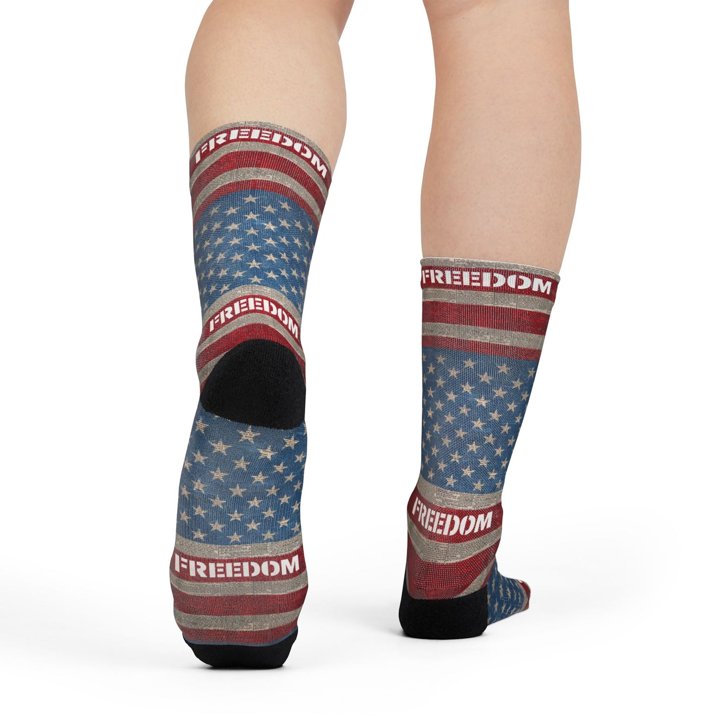Freedom American Flag Crew Socks — Sublimation Patriotic Socks