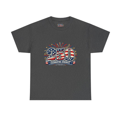 America 250 Patriotic T-Shirt — 250 Red White & Blue Celebration Tee