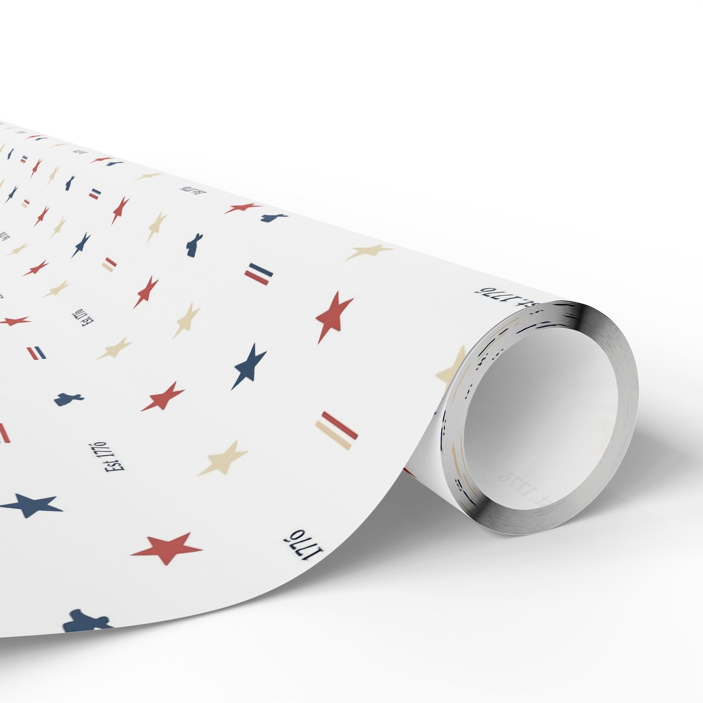 Patriotic Star & Stripe Wrapping Paper — Red White Blue Gift Wrap for Veterans Day, 4th of July, Memorial Gifts
