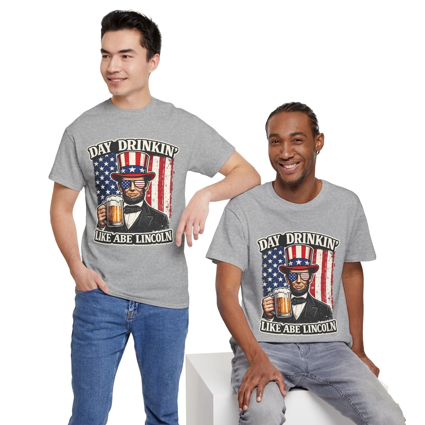 Day Drinking with Abe Lincoln Patriotic T-Shirt - 250th limited series