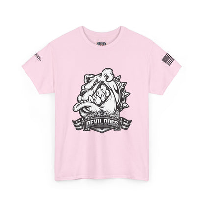 Devil Dog Bulldog Tee — 'Doesn’t Bark, It Bites' Heavyweight Cotton Shirt
