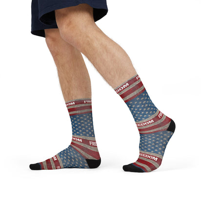 Freedom American Flag Crew Socks — Sublimation Patriotic Socks