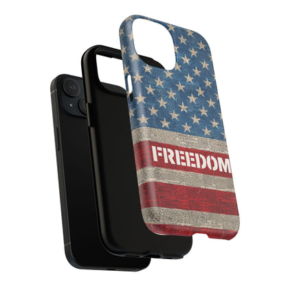 Freedom American Flag iPhone Case — Tough Magnetic Protective Case