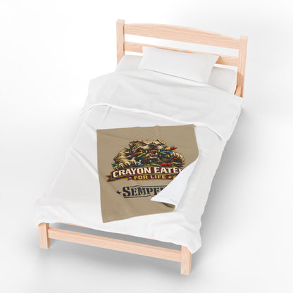 Desert Tan Devil Dog Fleece Blanket