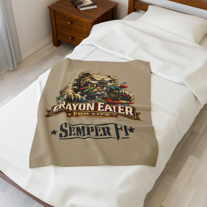 Desert Tan Devil Dog Fleece Blanket