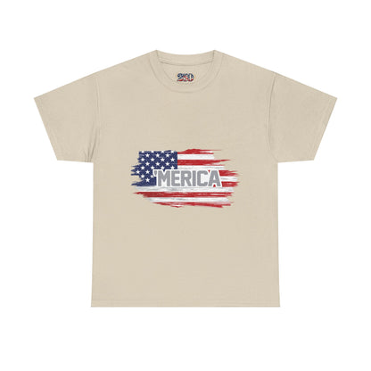 ‘Merica - Distressed America Flag T-Shirt — Vintage Patriotic USA Tee