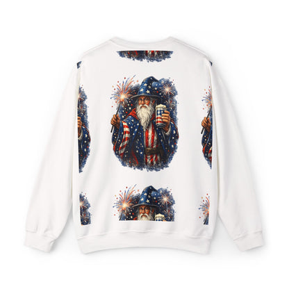 Patriotic Wizard and wizarding Crewneck Sweatshirt — "Freedom Isn’t Inherited, It’s Summoned"
