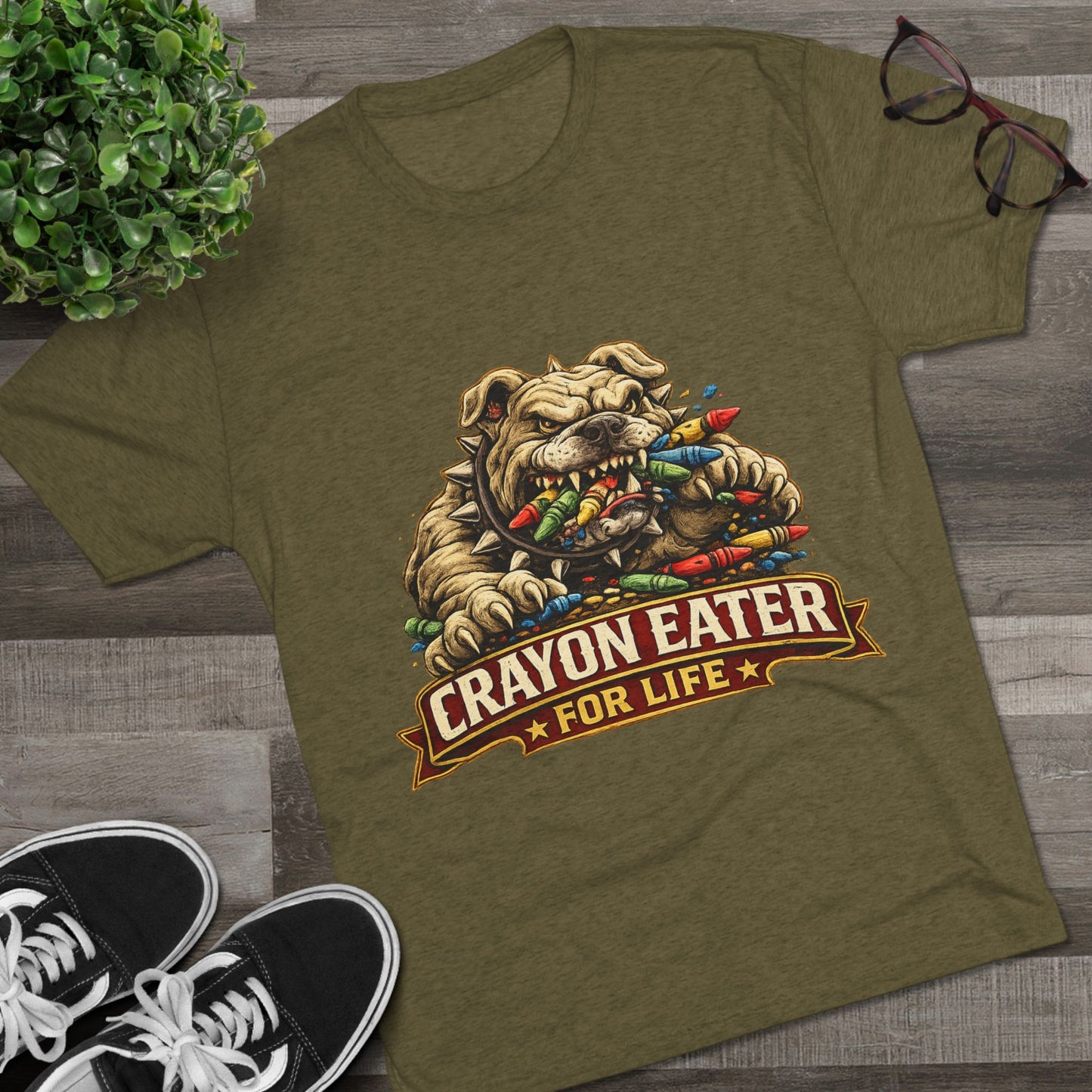 Devil Dog Crayon Eater for Life Military Tee