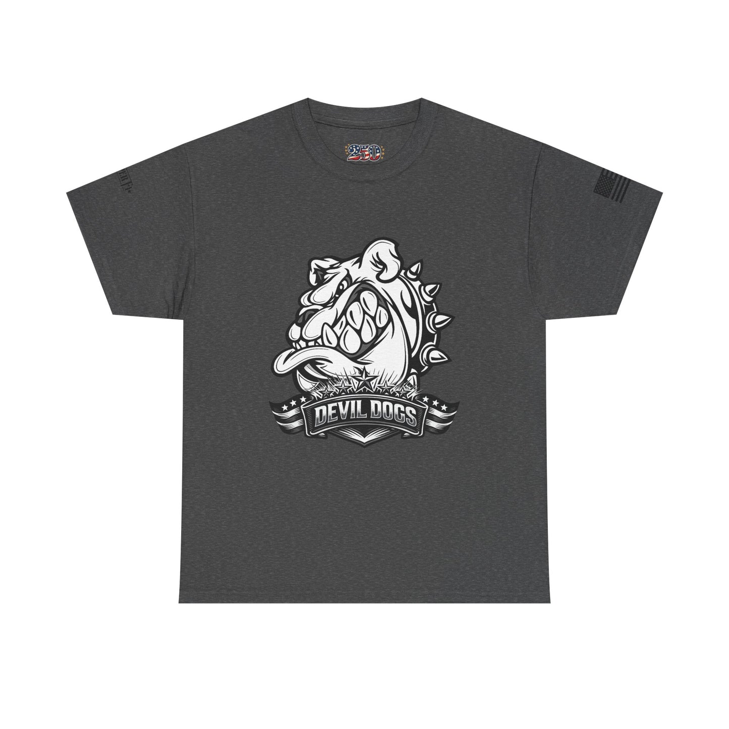 Devil Dog Bulldog Tee — 'Doesn’t Bark, It Bites' Heavyweight Cotton Shirt