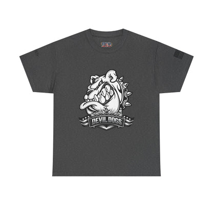 Devil Dog Bulldog Tee — 'Doesn’t Bark, It Bites' Heavyweight Cotton Shirt