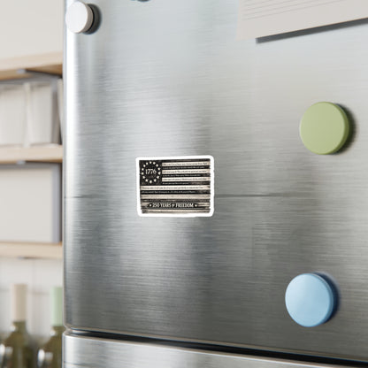 1776 Distressed Flag Vinyl Decal — Vintage Patriotic Kiss-Cut Sticker