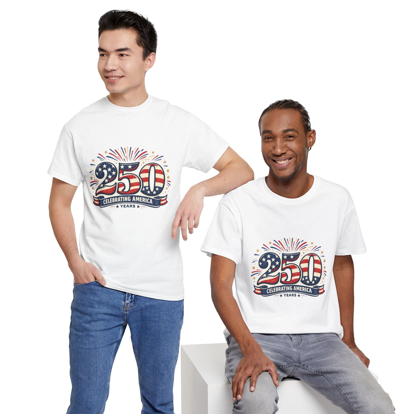 America 250 Patriotic T-Shirt — 250 Red White & Blue Celebration Tee