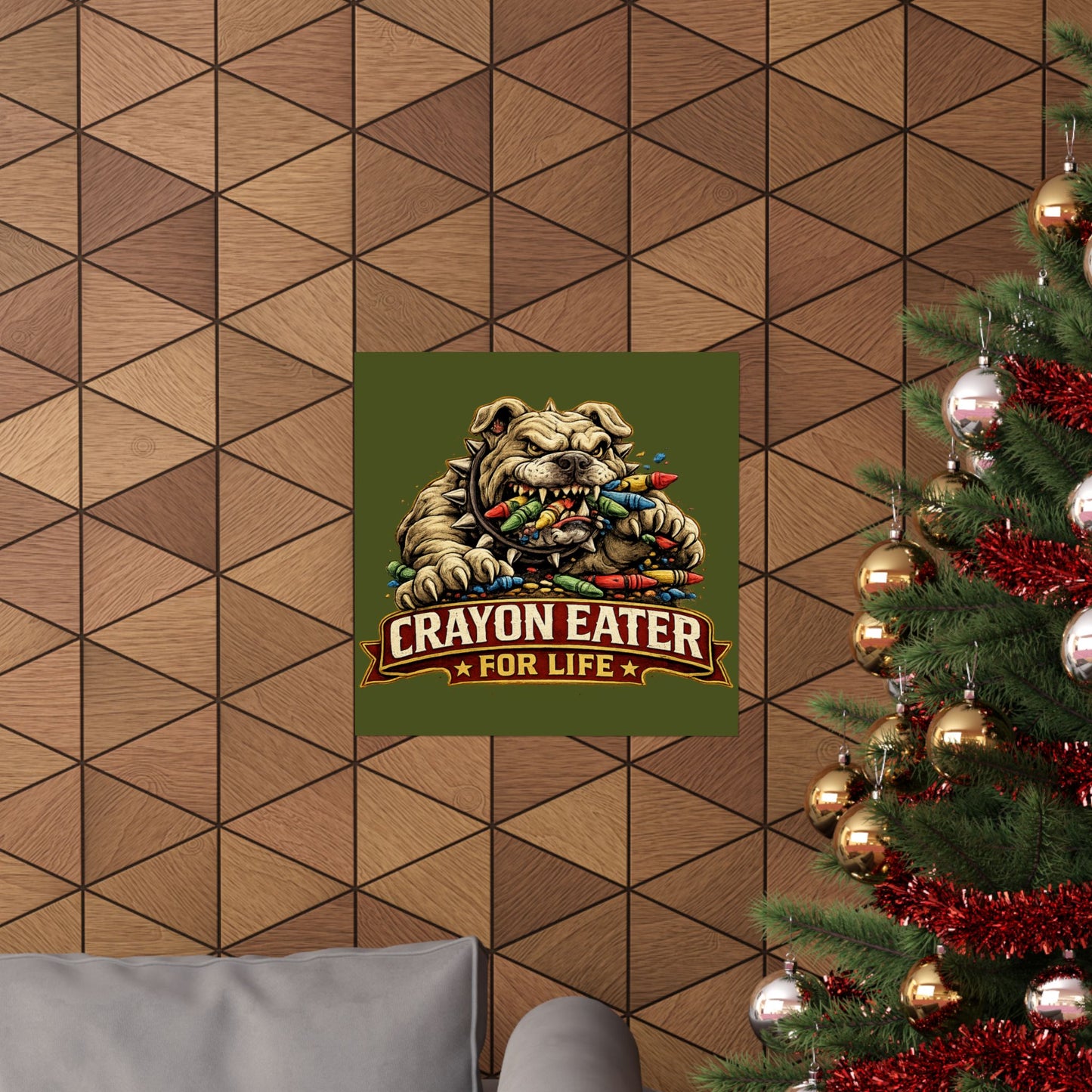 Devil Dog Matte Poster — "Crayon Eater For Life" Bulldog Art Print