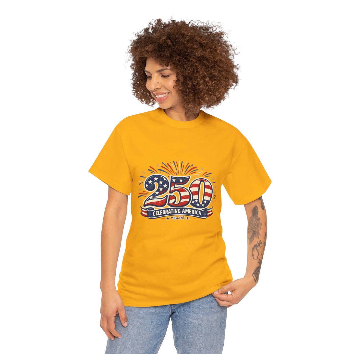 America 250 Patriotic T-Shirt — 250 Red White & Blue Celebration Tee