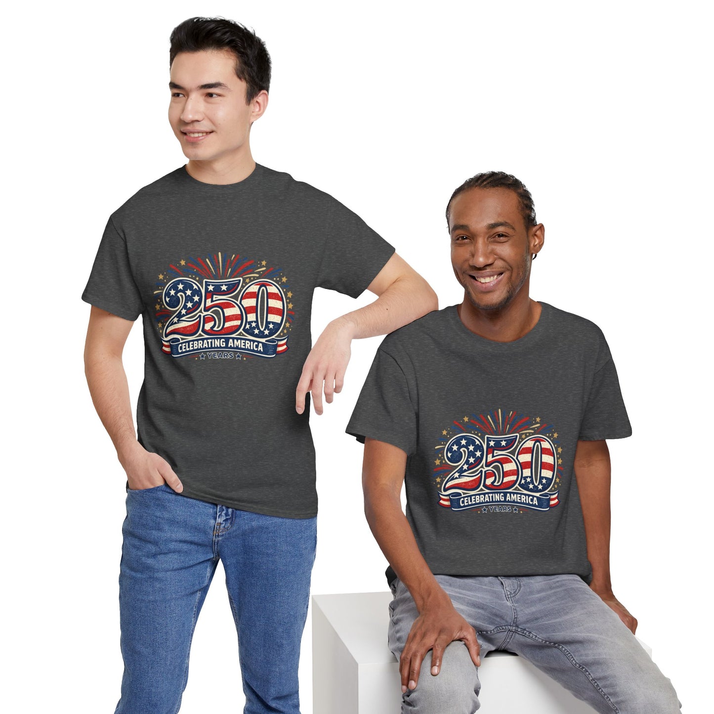 America 250 Patriotic T-Shirt — 250 Red White & Blue Celebration Tee
