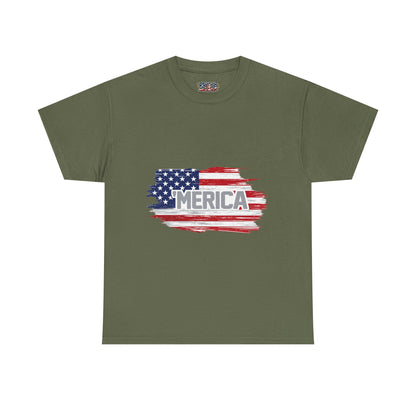 ‘Merica - Distressed America Flag T-Shirt — Vintage Patriotic USA Tee
