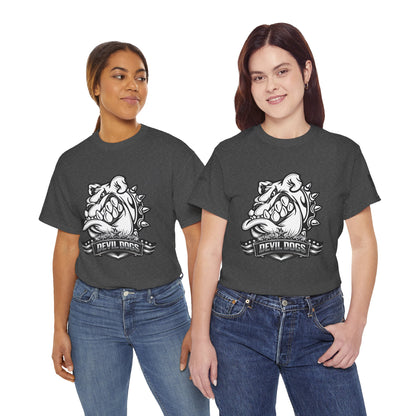 Devil Dog Bulldog Tee — 'Doesn’t Bark, It Bites' Heavyweight Cotton Shirt