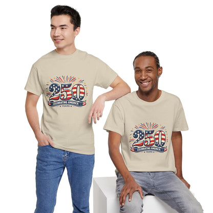 America 250 Patriotic T-Shirt — 250 Red White & Blue Celebration Tee